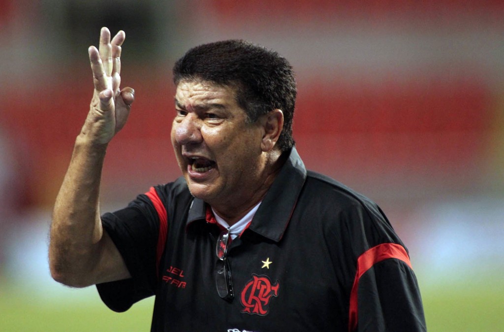 Joel Santana reacts during a game for Flamengo